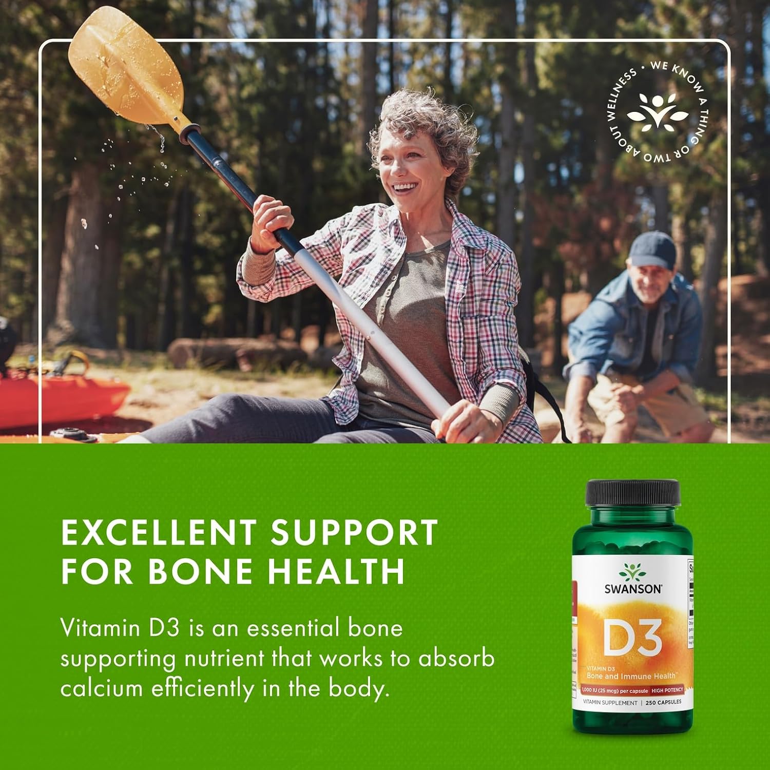 Swanson Vitamin D3 1000 IU - 250 Soft Capsules - Bone Health, Immune Support & Muscle Function Food Supplement - görsel 6
