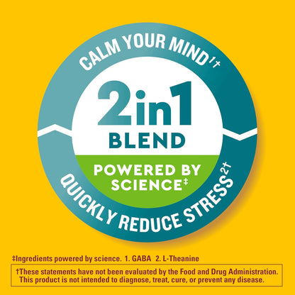 Nature Made Wellblends Stress Relief Gummies - L-Theanine 200mg & GABA 100mg - 40 Strawberry Gummies