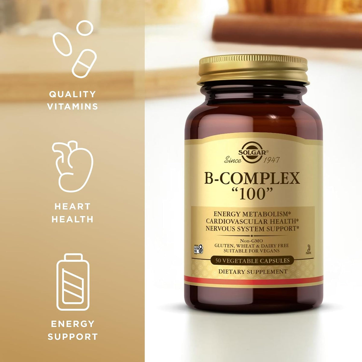 Solgar B-Complex '100', 50 Vegetable Capsules - görsel 4
