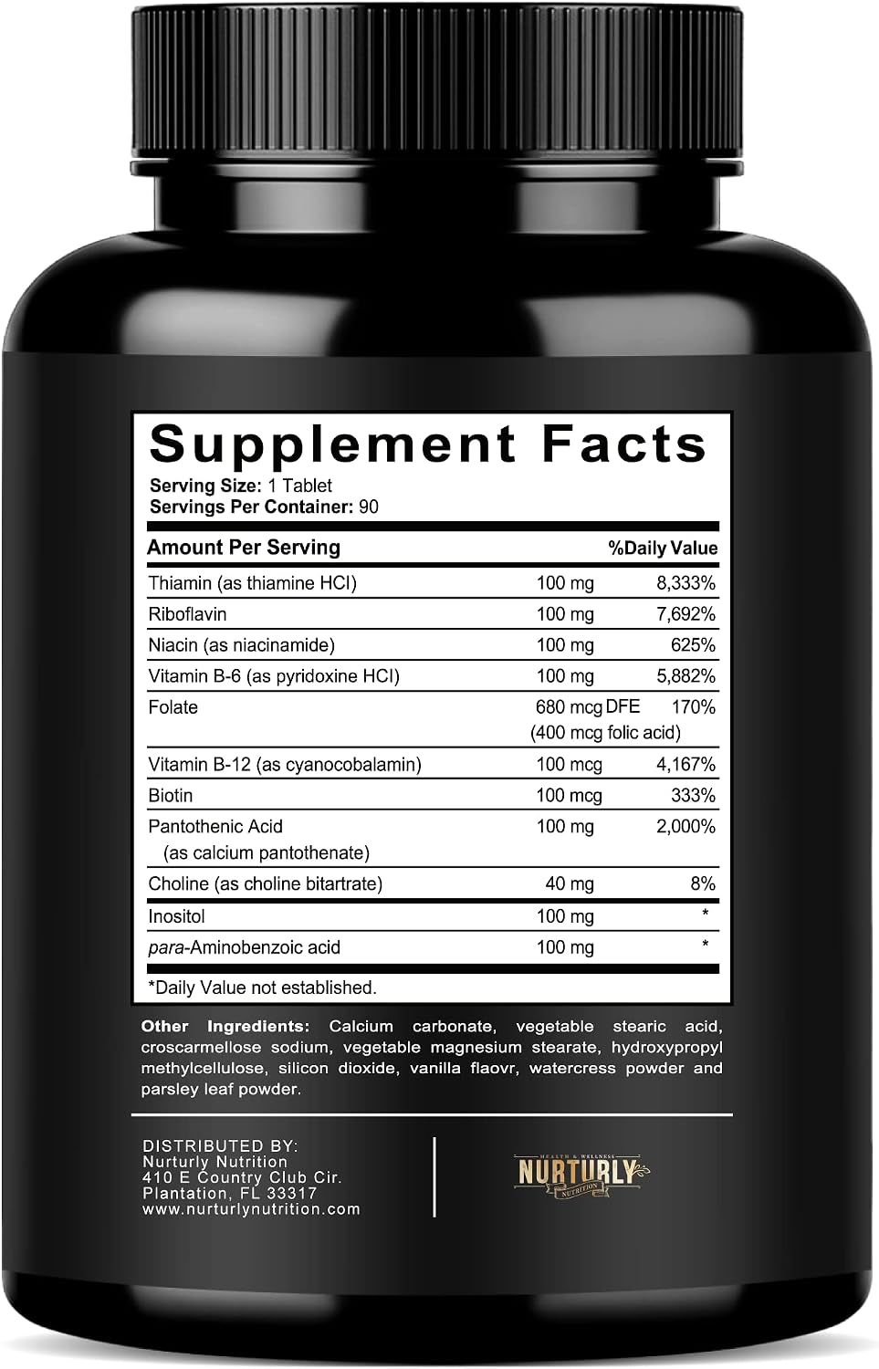 NURTURLY Vitamin B Complex - 90 Tablets - görsel 3