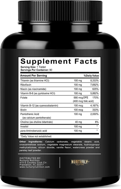 NURTURLY Vitamin B Complex - 90 Tablets