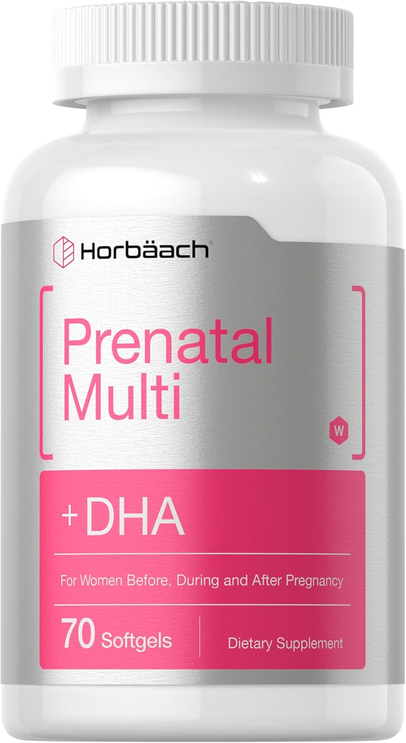 Horbäach Women's Prenatal Multivitamin with DHA, Iron and Folic Acid - 70 Soft gel capsules - görsel 1