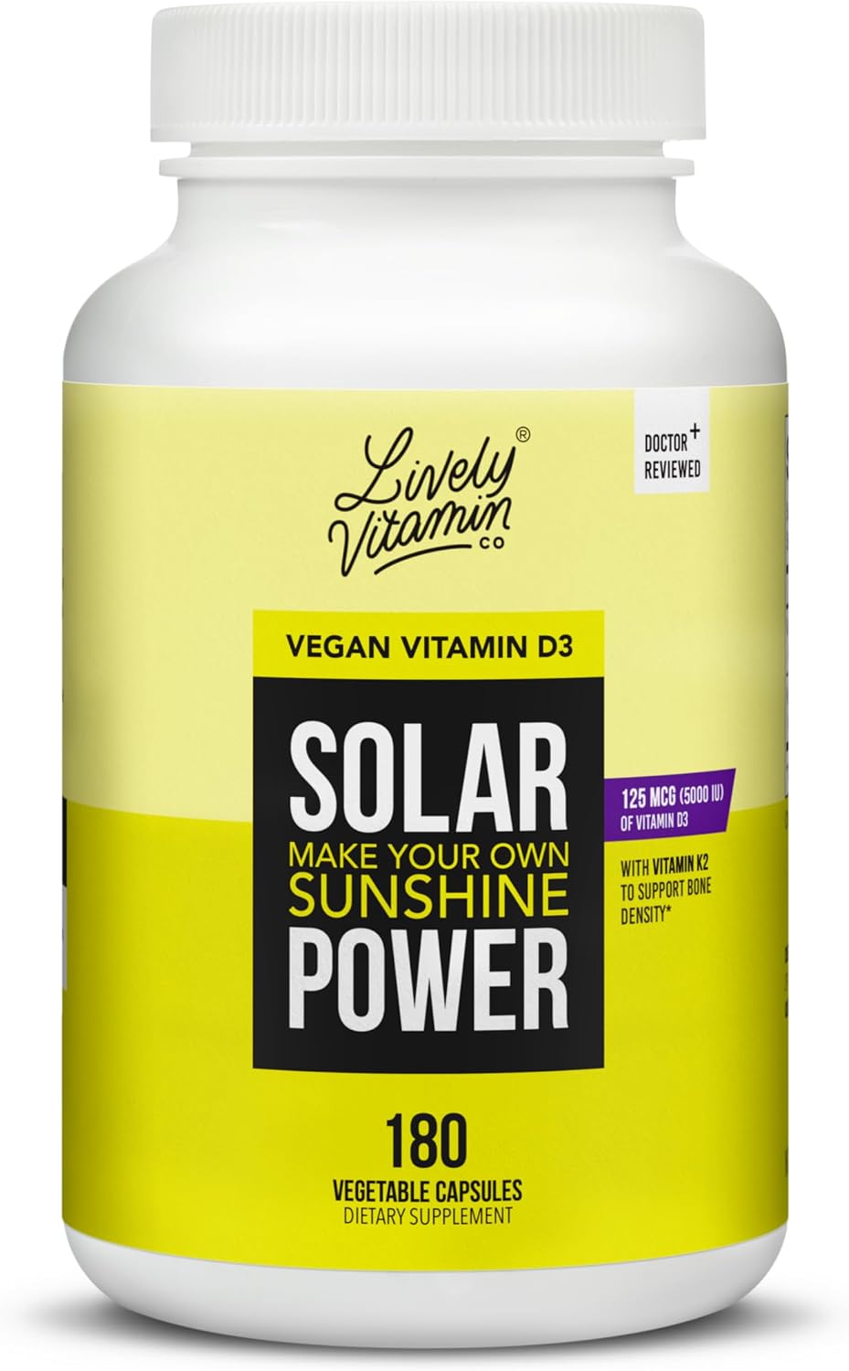 Lively Vitamin Co. Solar Power Vitamin D3 2000 IU with Vitamin K2 (MK-7), 60 Capsules - görsel 7