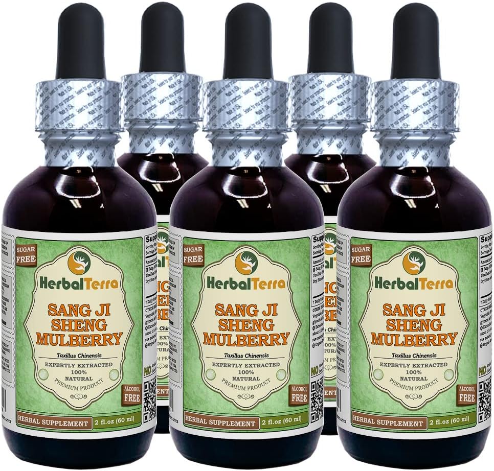 HerbalTerra Sang Ji Sheng (Mulberry Mistletoe) Tincture – 30 x 2 fl oz (60 ml) - görsel 5