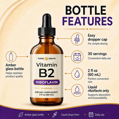 Think Above Vitamin B2 (Riboflavin) Liquid Drops - 60 ml