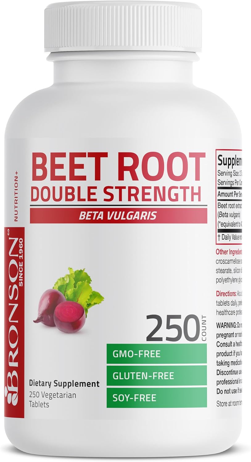 Bronson Beet Root Double Strength, Non-GM, 250 Vegetarian Tablets - görsel 3
