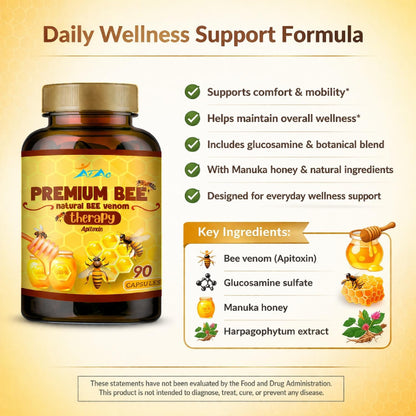 VITAMISAN Premium Natural Bee Venom with Glucosamine Sulphate - 90 Capsules