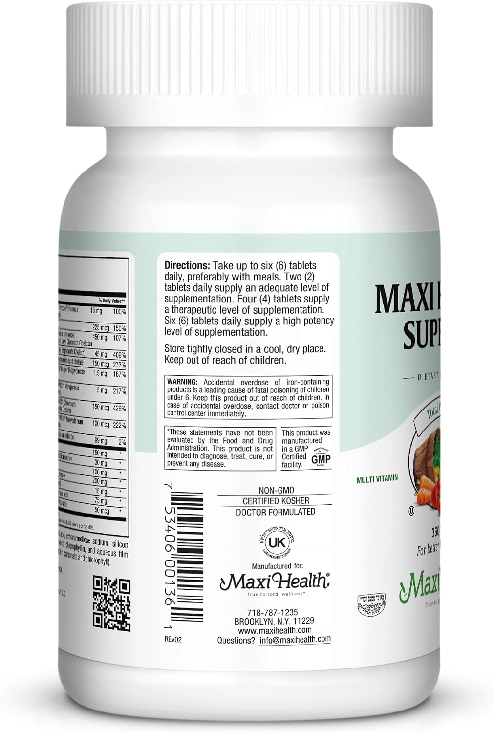 Supreme High Potency Multivitamin for Men and Women - 360 Tablets - görsel 4