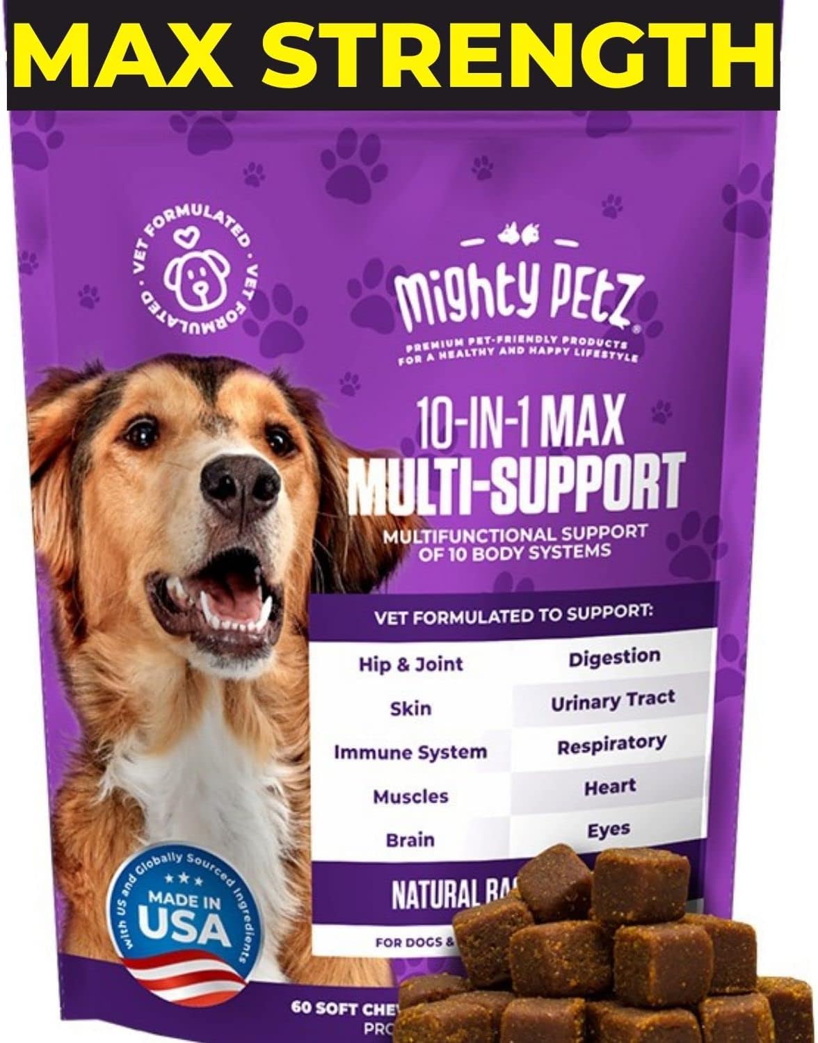 MAX Dog Multivitamin - Senior & Adult Dog Vitamins 10 in 1 Complete Support - görsel 1