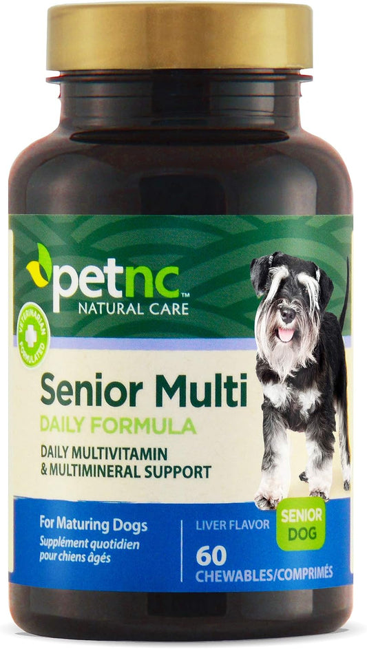 Petnc Senior Multi Chewable Tablets (60) - Daily Multivitamin & Multimineral for Mature Dogs, Liver Flavour