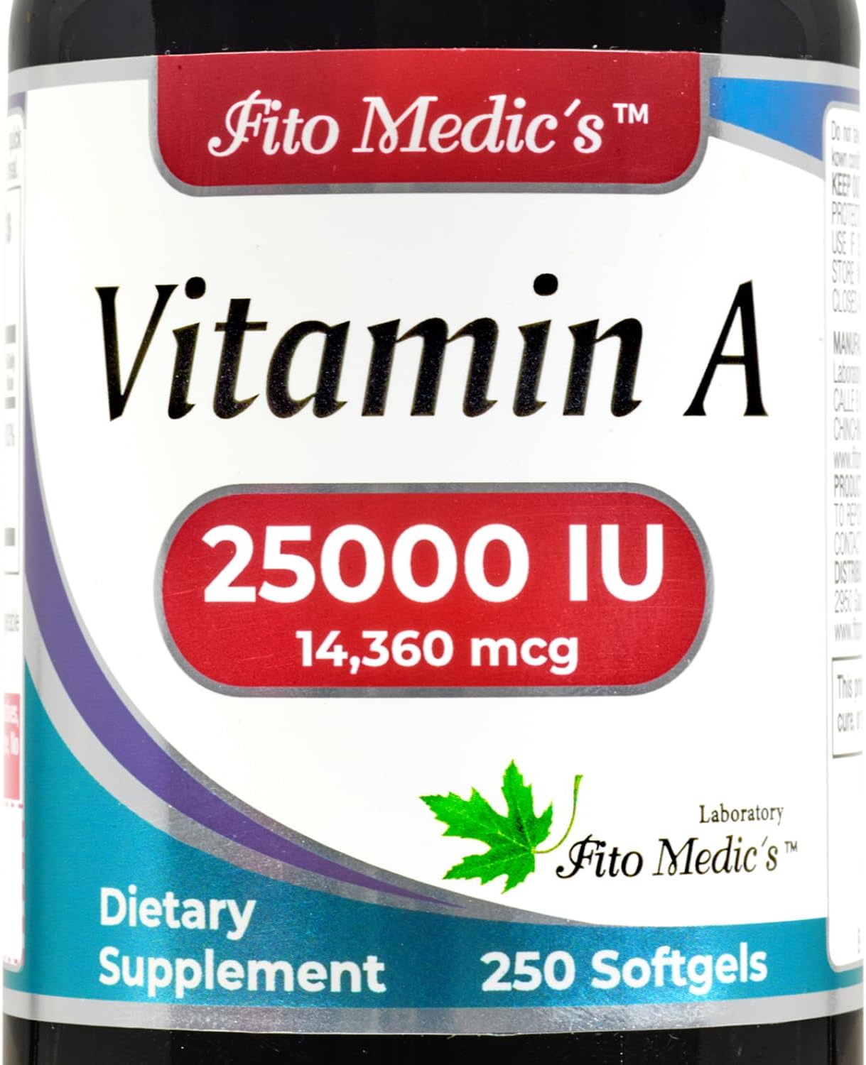 FITO MEDIC'S Lab Vitamin A 25000 IU Soft gel capsule Capsules – 250 Capsules - görsel 1