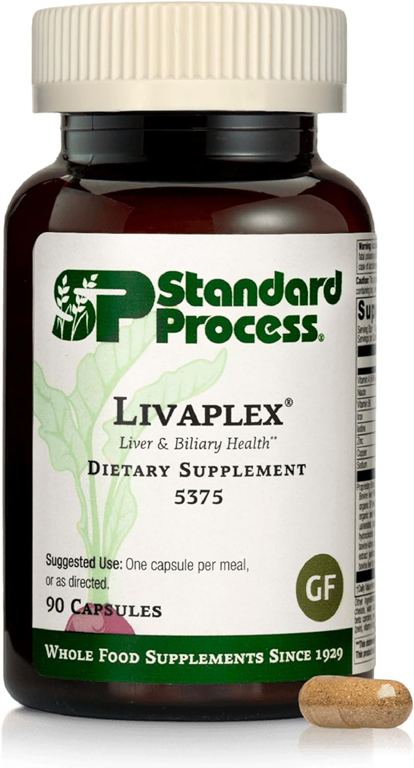 Standard Process Livaplex - Whole Food Liver & Gallbladder Support with Spanish Black Radish, Betaine HCl, Organic Carrot - 90 Capsules - görsel 1
