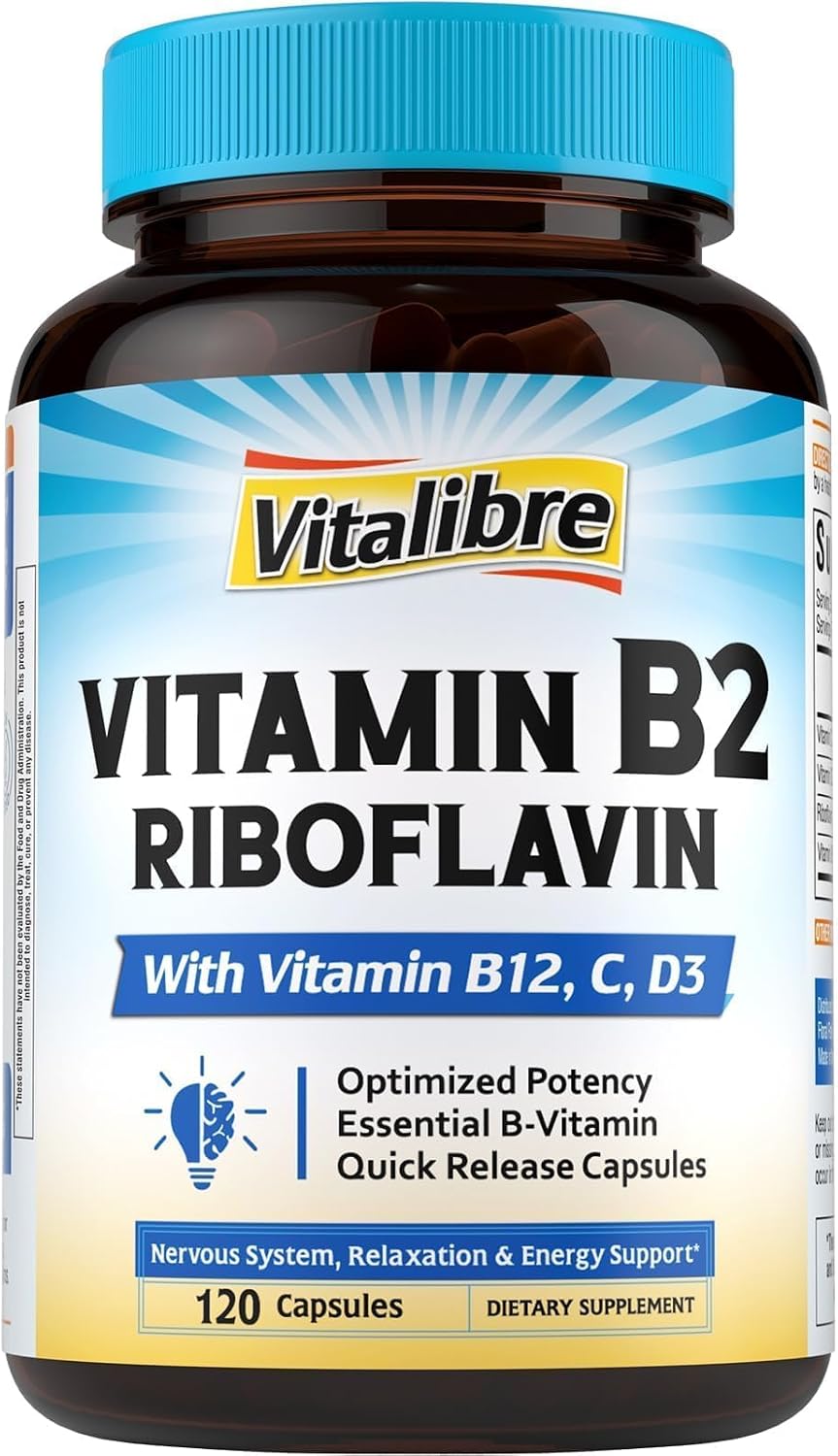 Vitamin B2 400 mg with B12, D3 & Vitamin C – Vitalibre - görsel 1
