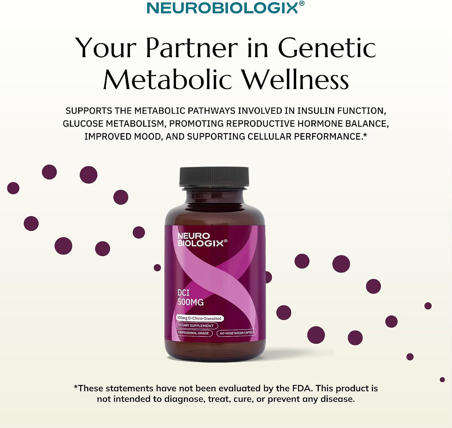 Neurobiologix D-Chiro Inositol 500 mg, High-Potency Inositol Supplement, Supports Metabolic Function & Hormone Balance, Dairy & Gluten-free, Non GMO, 60 Vegetable Capsules - görsel 10