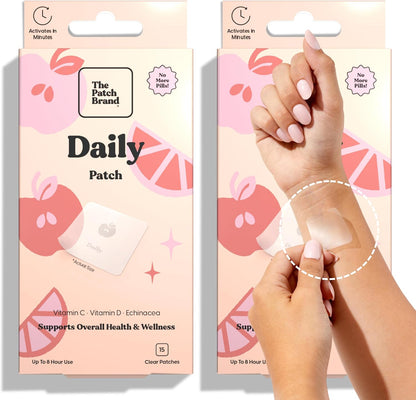 The Patch Brand Daily Support Patches – Natural Wellness with Vitamin C, Zinc Citrate, Vitamin D, Ginkgo Biloba and Echinacea