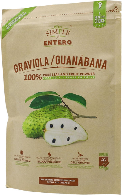 Graviola (Soursop) Supplement - 100% Pure Leaf & Fruit Powder, 227g