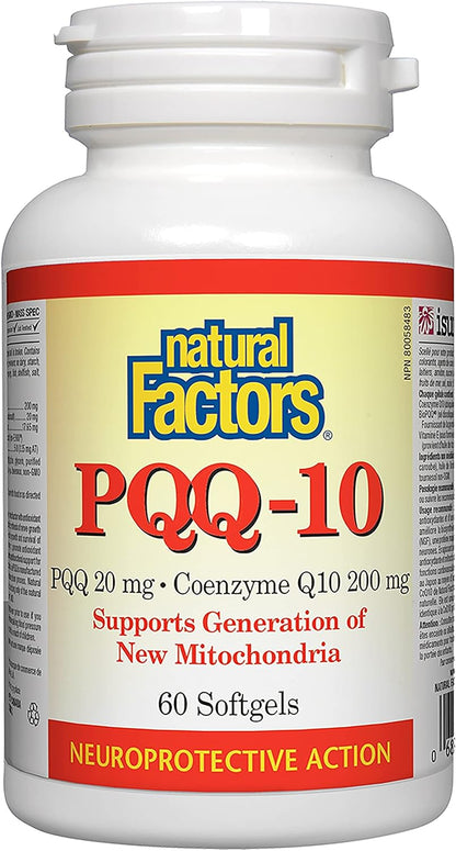 Natural Factors, PQQ-10, Supports Energy and Healthy Ageing, Food Supplement, 60 softgels (60 servings)
