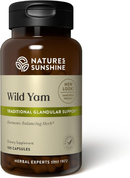 Nature's Sunshine Wild Yam Capsules – Herbal Glandular Support, 100 Capsules
