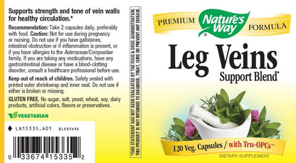Nature's Way Leg Veins with Tru-OPCs™, 120 Vegetable Capsules