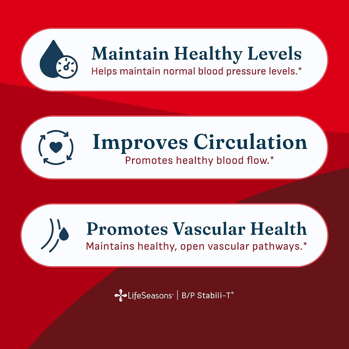LifeSeasons B/P Stabili-T – Blood Pressure Support with Ashwagandha, Arjuna & Hawthorn Berry – 120 Capsules - görsel 2