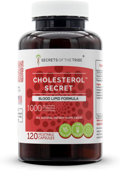 Secrets of the Tribe – Cholesterol Secret, Blood Lipid Formula, Herbal Supplement Blend (120 Capsules)