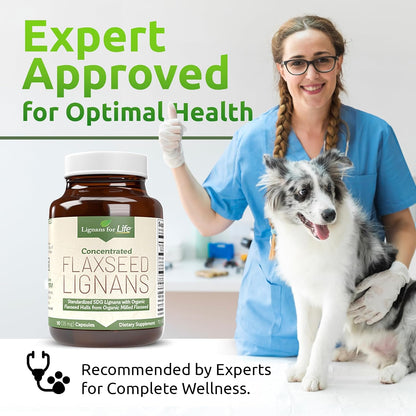 Flaxseed Lignans for Dogs & People - SDG 35mg, 90 Capsules