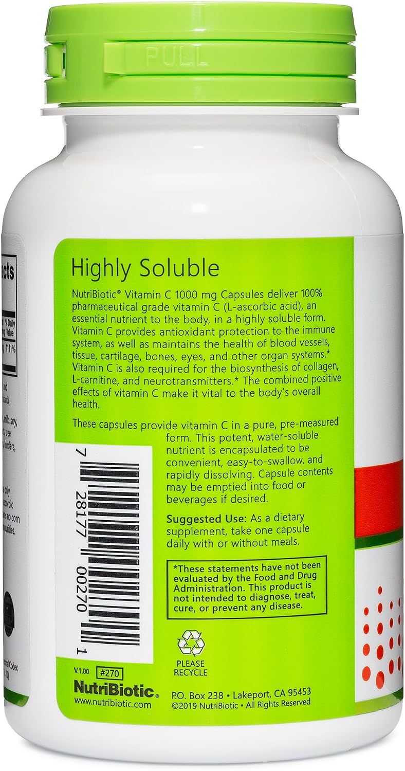 NutriBiotic Vitamin C 1000 mg Capsules, 100 Capsules - görsel 2