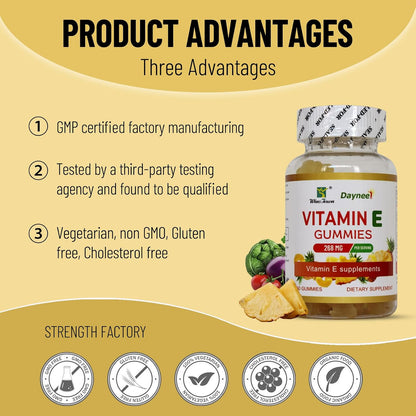 Wins Town Vitamin E Gummies 268mg (400IU), Vegan, 60 Gummies