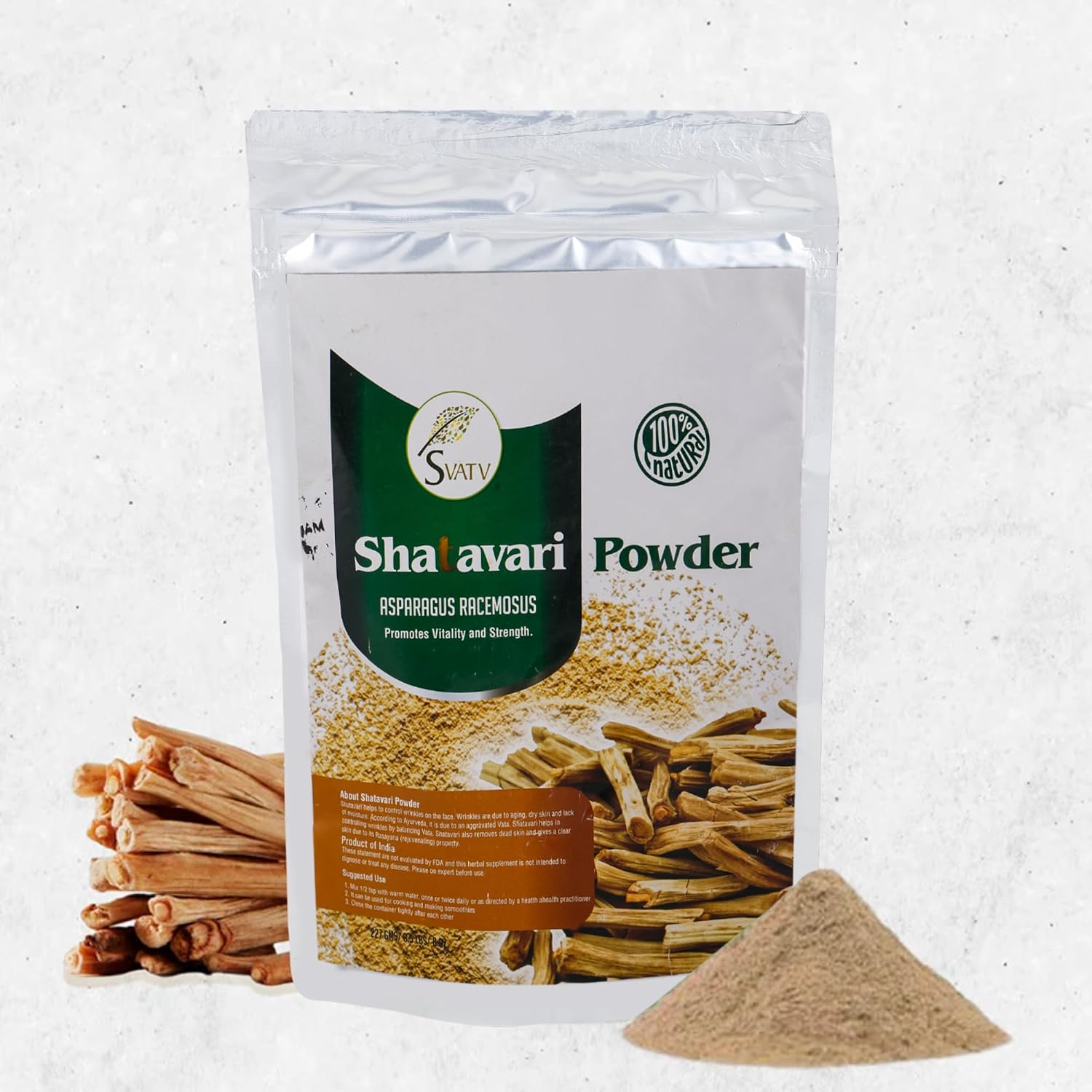 SVATV Shatavari Powder | Asparagus Racemosus | Rejuvenative Herb | Antioxidant Properties - 227g - görsel 1