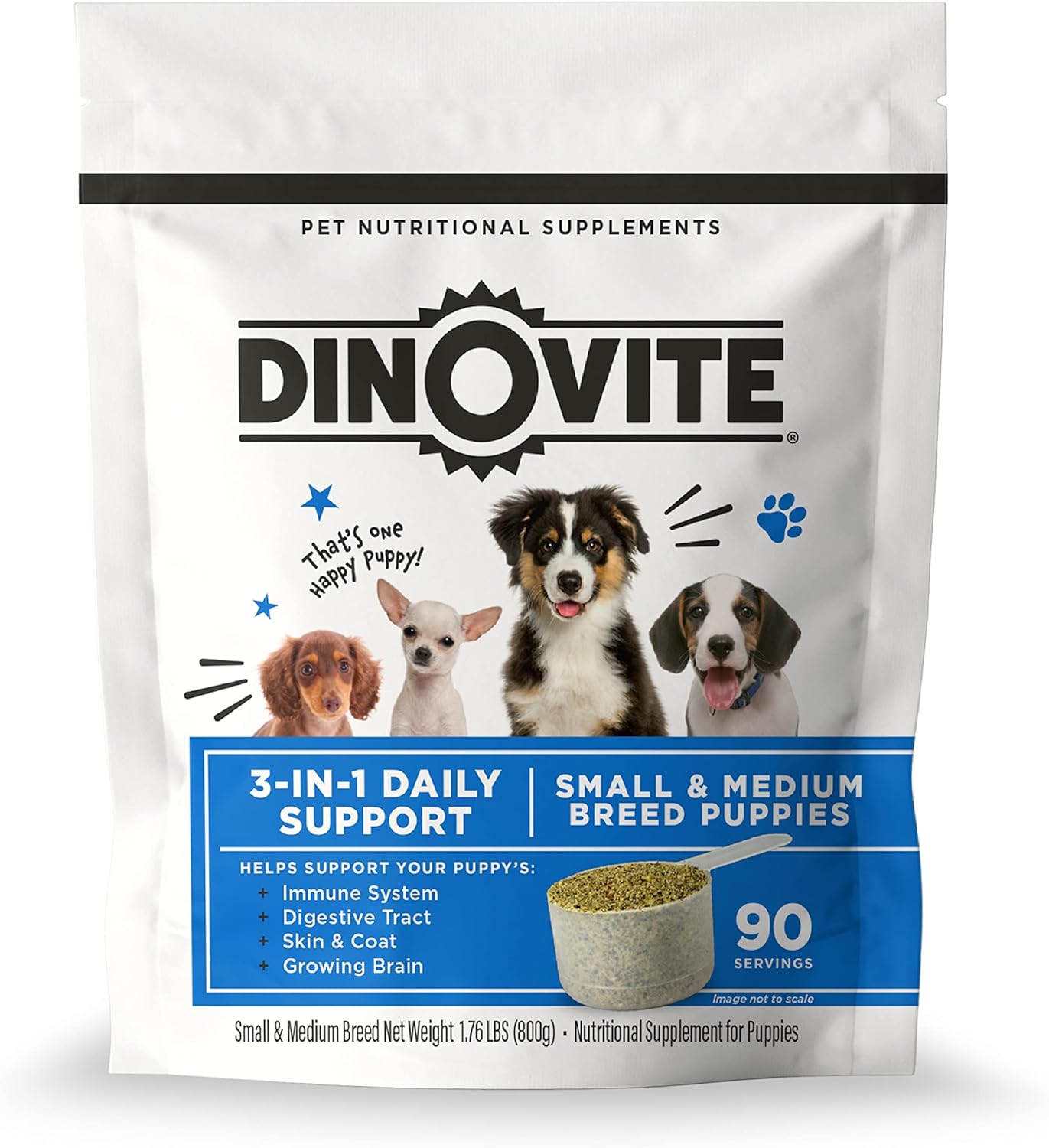 Dinovite Probiotics for Dogs – Probiotic Powder Meal Topper for Small Dogs (0.5-8 kg), Digestive Health & Coat Support with Omega-3s, 90 Servings - görsel 9