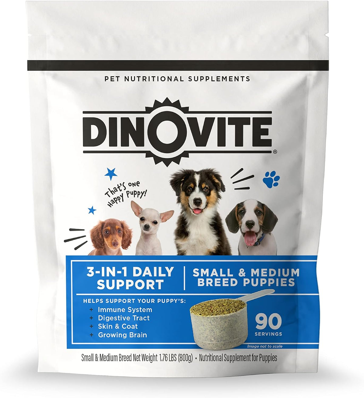 Dinovite Probiotics for Dogs – Probiotic Powder Meal Topper for Small Dogs (0.5-8 kg), Digestive Health & Coat Support with Omega-3s, 90 Servings - görsel 9