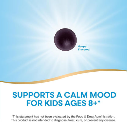 Nature's Way Kids Cool & Calm Gummies, Lemon Balm, Magnesium, Vitamin B6, L-Theanine, Grape Flavoured, 40 Count