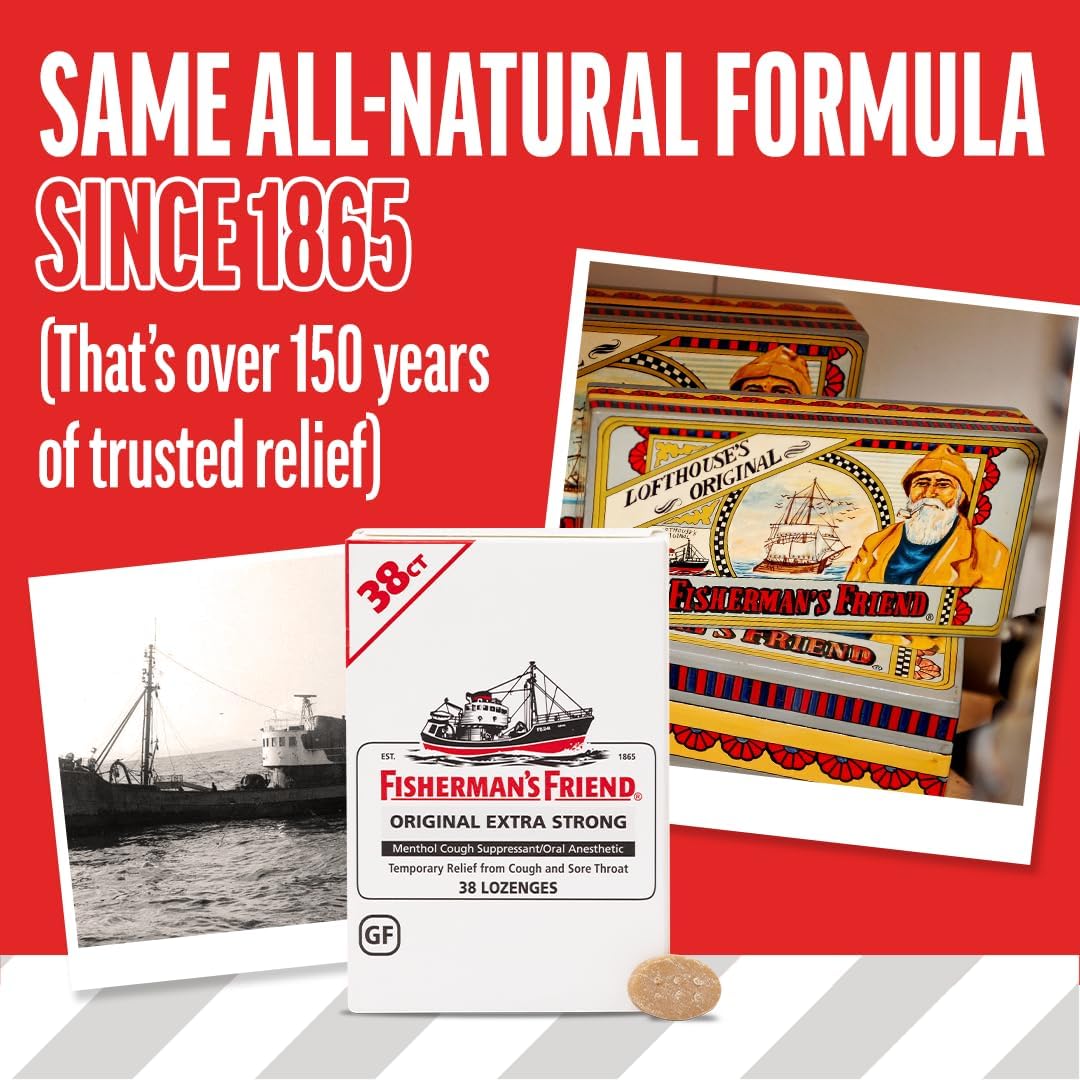 Fisherman's Friend Original Extra Strong Cough Lozenges - 10mg Menthol - 38 Lozenges per Pack (6-Pack) - görsel 7