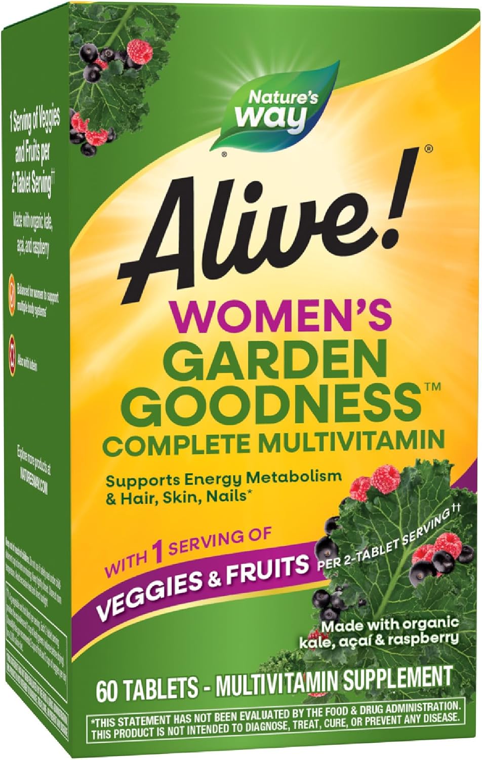 Nature's Way Alive! Women's Garden Goodness Complete Multivitamin, 60 Tablets - görsel 1
