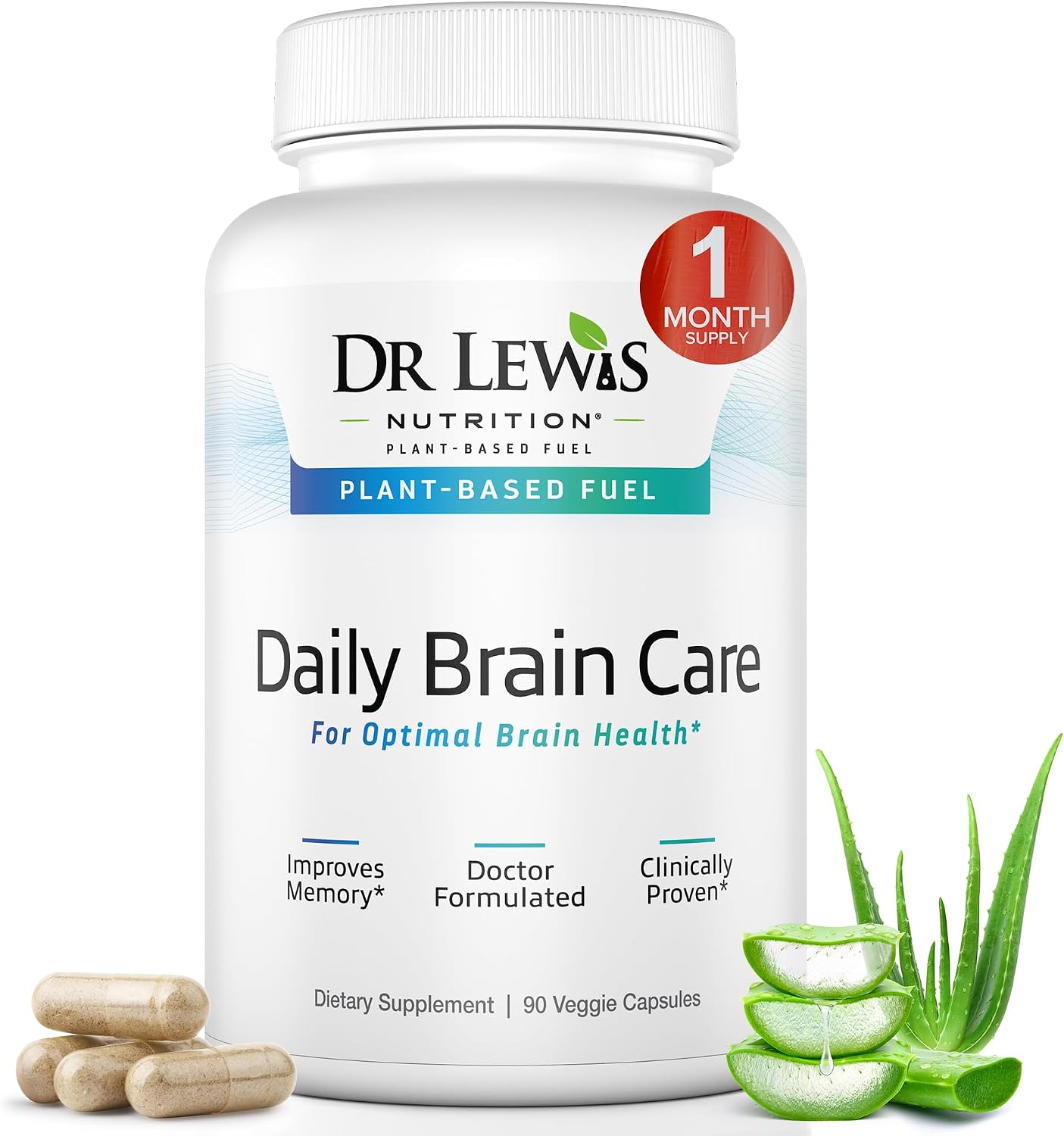 Brain Supplements for Memory and Focus – Dr Lewis Daily Brain Care Powder with Aloe Vera – Plant-Based Nootropic and Vitality Support for Brain Fog, Mental Clarity and Daily Wellbeing – Powder, 150g - görsel 7