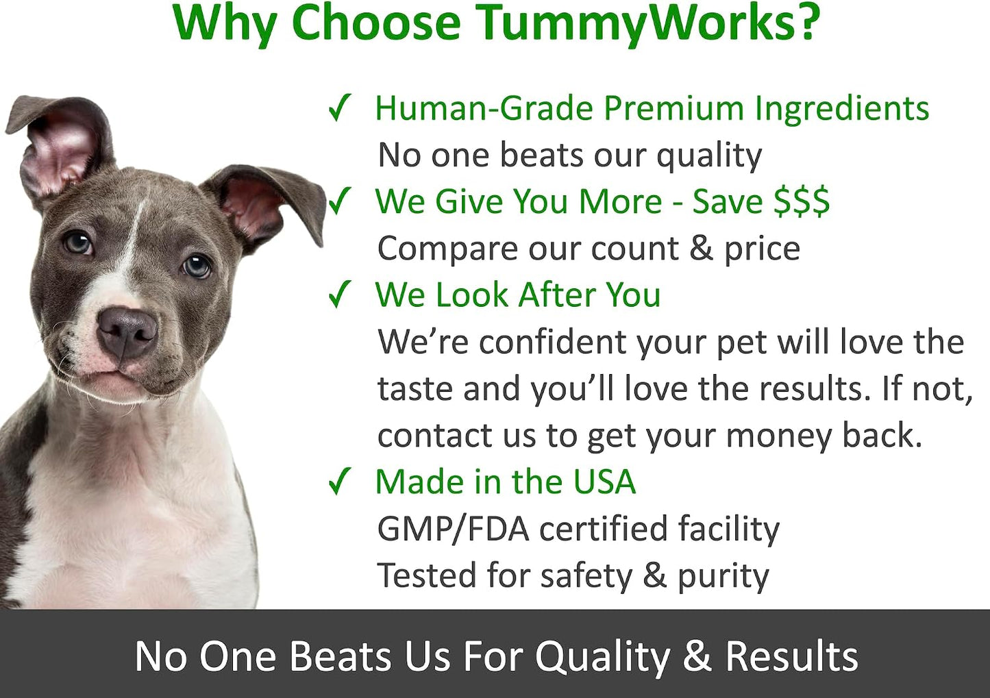 TummyWorks Probiotics for Dogs and Cats. 160 Scoops Probiotic Powder for Digestive Health, Gut, Immunity, Energy, Skin & Coat. 10 Strains, 5 Billion CFUs with 6 Enzymes & Prebiotics. Made in USA. - görsel 6