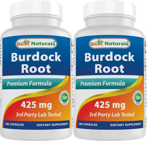 Best Naturals Burdock Root 425 mg 180 – Two (2) bottles of Best Naturals Burdock Root 425 mg – Image 1