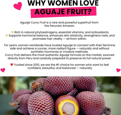 Bigger Bum, Bust & Hips – Aguaje + Maca 3 + Wild Hinojo Capsules – Natural Curve Shaping Supplement – 3 Bottles / One Month Supply