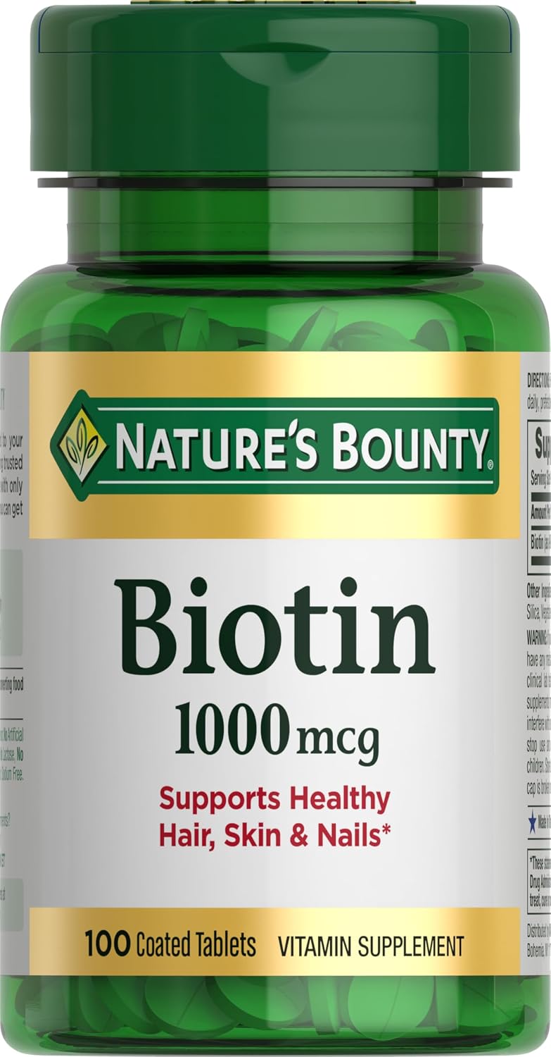 Nature's Bounty Biotin 1000 mcg, 100 Tablets - görsel 1