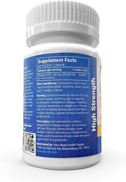 ULTRA-D3 Once-Weekly Vitamin D3 50,000 IU Soft gel capsules, 50 Soft gel capsules per Bottle