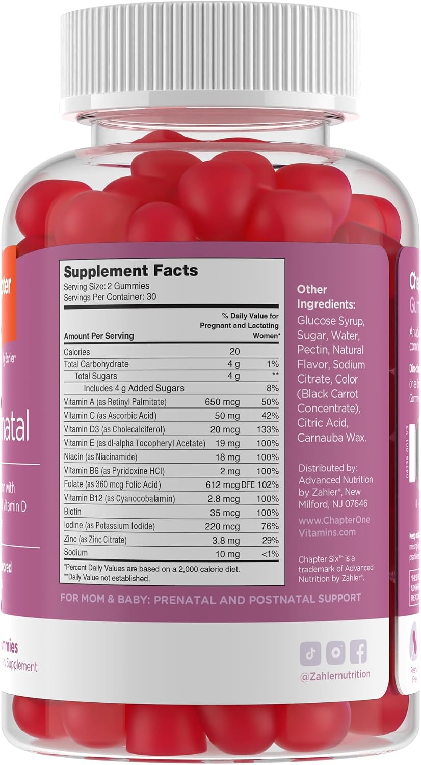 Zahler Prenatal Gummies - 60 Gummies (30 Servings) - Kosher, Gluten-free, Vegetarian-Friendly Grape Flavour - görsel 2
