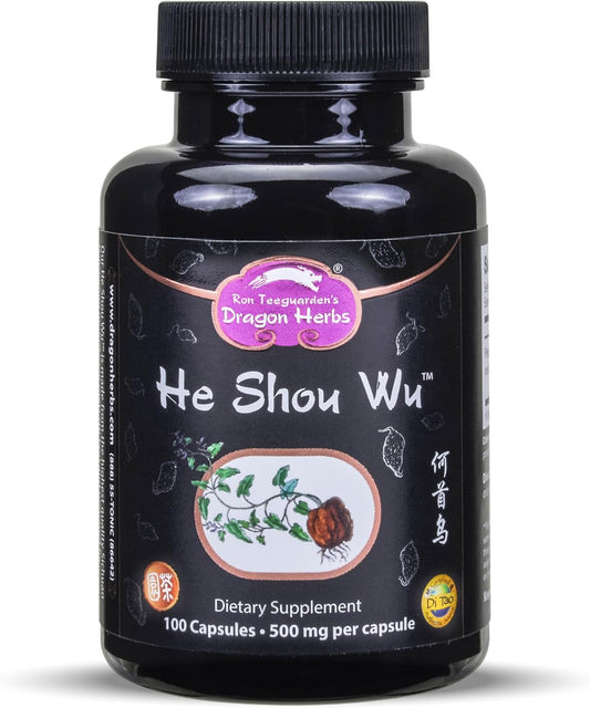 Dragon Herbs He Shou Wu - Prepared He Shou Wu Supplement, 100 Capsules