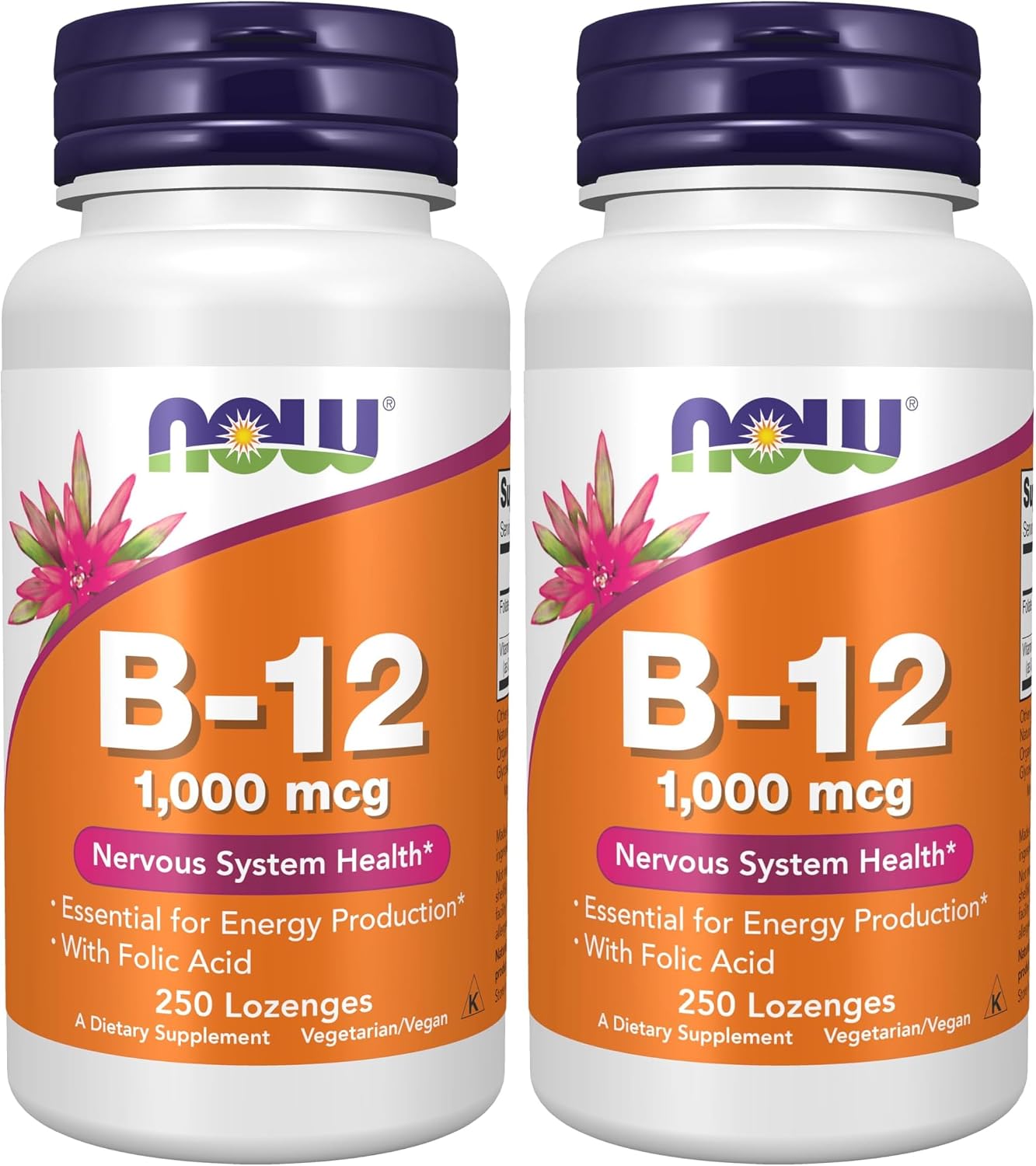NOW Supplements, Vitamin B-12 1,000 mcg with Folic Acid, 100 Chewable Lozenges - görsel 10