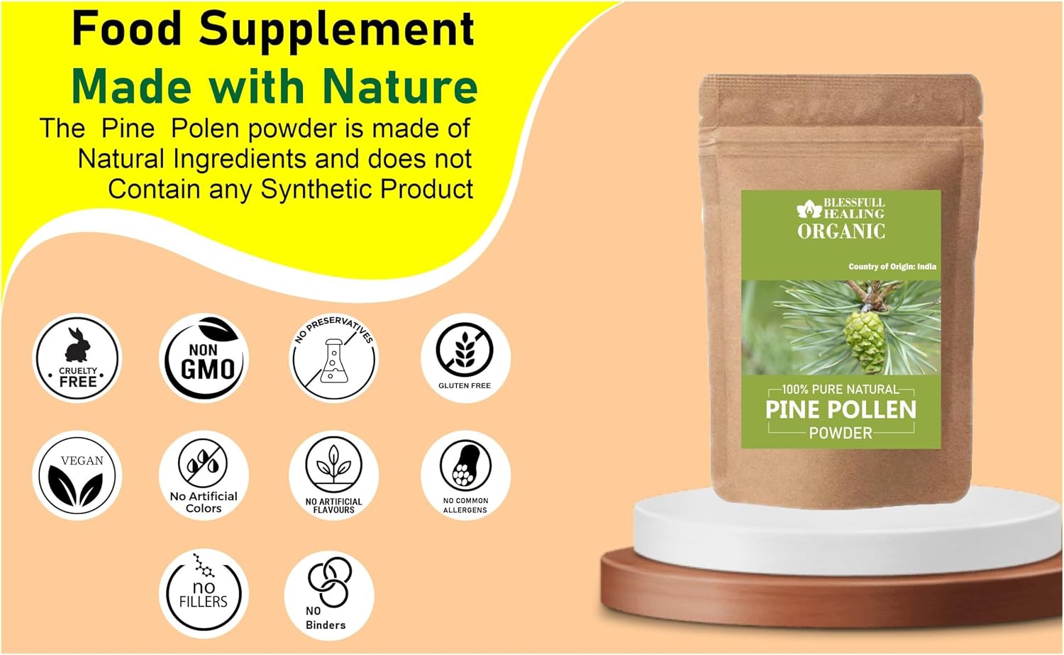 Organic Pine Pollen Powder – 100% Pure – 100g (3.52 oz) - görsel 4