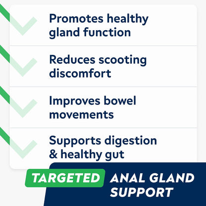 STRELLALAB Anal Gland Support Chews - Scooting Support - Digestive Enzymes, Prebiotics & Fibre Supplement for Dogs 120 Chews