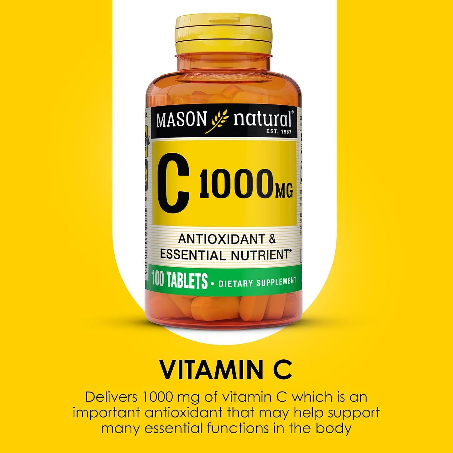 MASON NATURAL Vitamin C 1000 mg Tablets, 100 Tablets - görsel 4