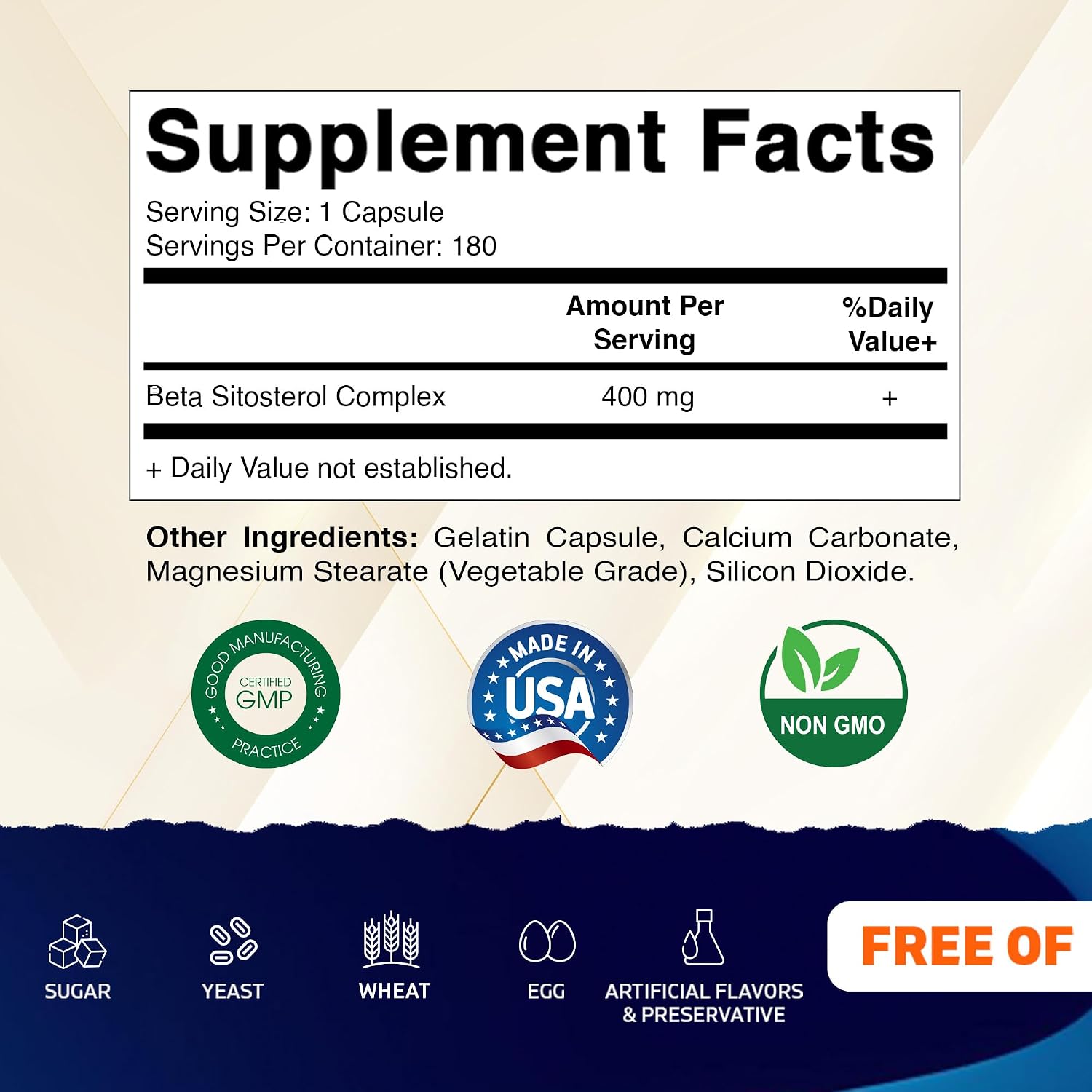 Vitamatic Beta Sitosterol Complex 400 mg, 180 Capsules - görsel 2