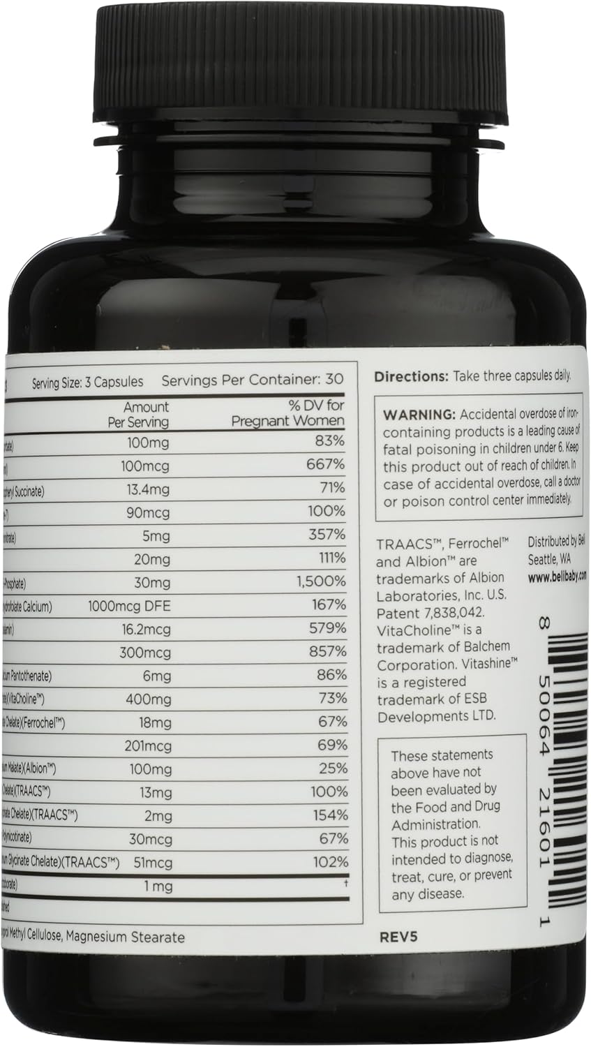 Beli Women Prenatal Multivitamin - 400mg Choline, Folate & Vitamin D - Vegan, Gluten-Free, 90 Capsules (30-Day Supply) - görsel 2