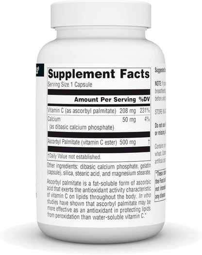 Source Naturals Ascorbyl Palmitate 500mg, 90 Capsules