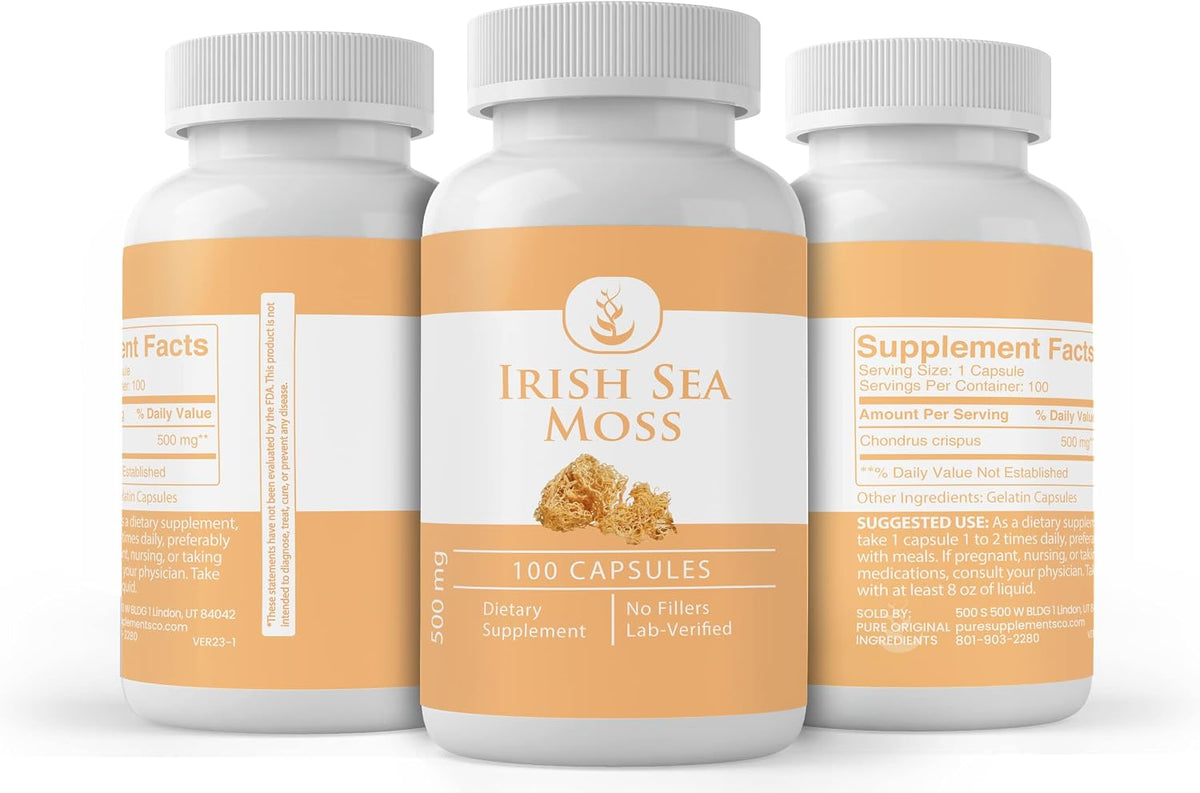 PURE ORIGINAL INGREDIENTS Irish Sea Moss – 100 Capsules, Pure Single Ingredient - görsel 4